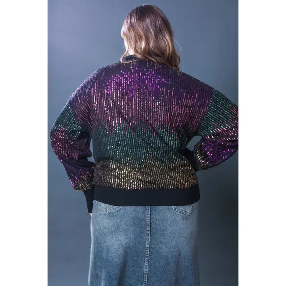 Sequin Bomber Jacket - Multicolor - Picture 2 of 2
